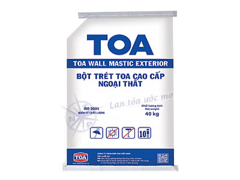 Bột Trét Ngoài Trời Toa Wall Mastic Ext 40Kg