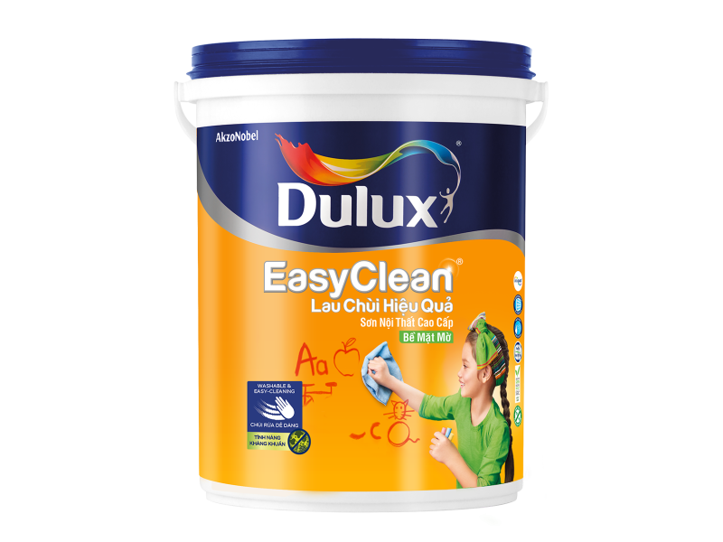 Sơn Nội Thất Cao Cấp Dulux EasyClean Lau Chùi Hiệu Quả - Bề Mặt Mờ